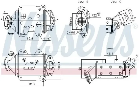 Kühler, Abgasrückführung NISSENS 989457 Bild Kühler, Abgasrückführung NISSENS 989457