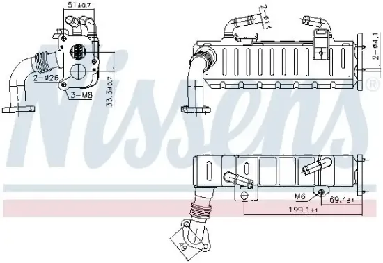 Kühler, Abgasrückführung NISSENS 989475 Bild Kühler, Abgasrückführung NISSENS 989475