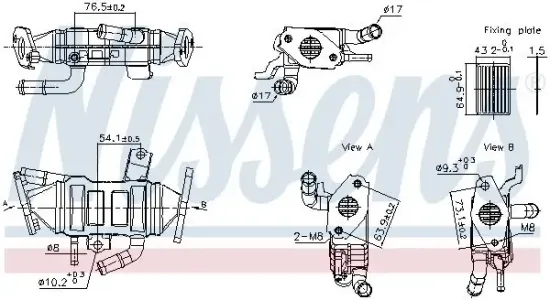 Kühler, Abgasrückführung NISSENS 989488 Bild Kühler, Abgasrückführung NISSENS 989488