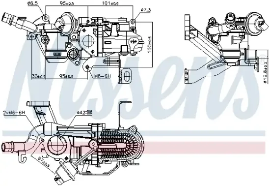 Kühler, Abgasrückführung NISSENS 989490 Bild Kühler, Abgasrückführung NISSENS 989490