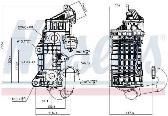 Kühler, Abgasrückführung NISSENS 989496 Bild Kühler, Abgasrückführung NISSENS 989496