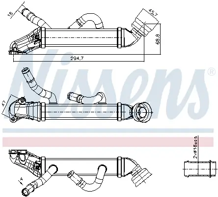Kühler, Abgasrückführung NISSENS 989500 Bild Kühler, Abgasrückführung NISSENS 989500