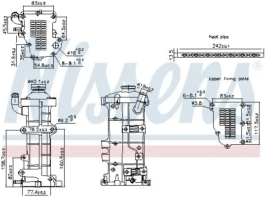Kühler, Abgasrückführung NISSENS 989503 Bild Kühler, Abgasrückführung NISSENS 989503
