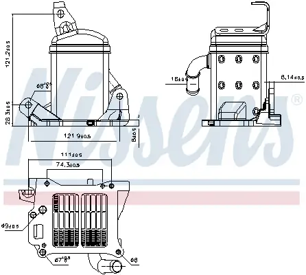 Kühler, Abgasrückführung NISSENS 989510 Bild Kühler, Abgasrückführung NISSENS 989510