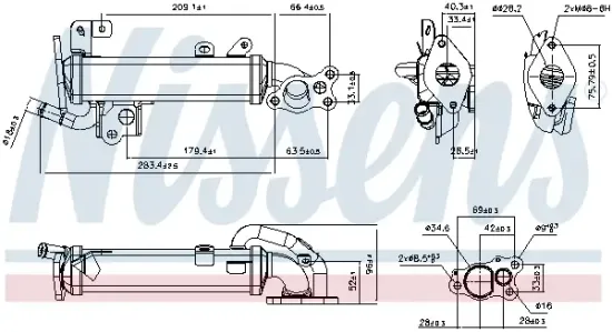 Kühler, Abgasrückführung NISSENS 989535 Bild Kühler, Abgasrückführung NISSENS 989535