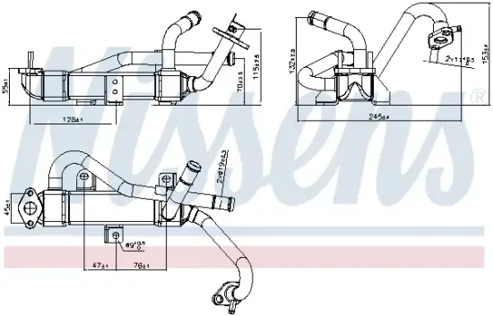 Kühler, Abgasrückführung NISSENS 989536 Bild Kühler, Abgasrückführung NISSENS 989536
