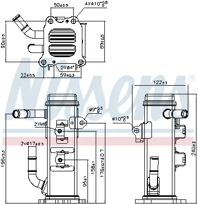 Kühler, Abgasrückführung NISSENS 989600 Bild Kühler, Abgasrückführung NISSENS 989600