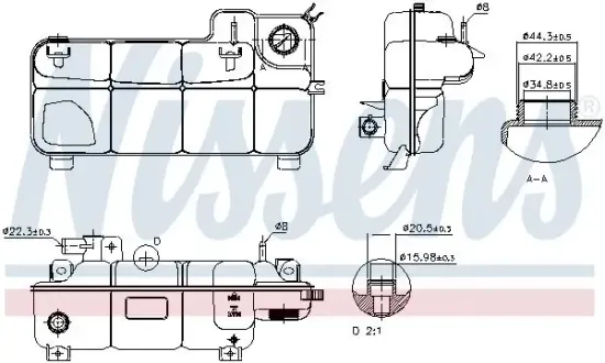 Ausgleichsbehälter, Kühlmittel NISSENS 996077 Bild Ausgleichsbehälter, Kühlmittel NISSENS 996077