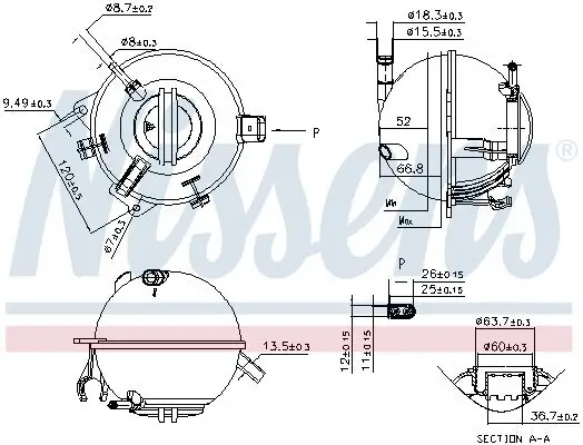 Ausgleichsbehälter, Kühlmittel NISSENS 996116 Bild Ausgleichsbehälter, Kühlmittel NISSENS 996116