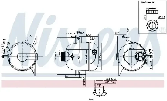 Ausgleichsbehälter, Kühlmittel NISSENS 996118 Bild Ausgleichsbehälter, Kühlmittel NISSENS 996118