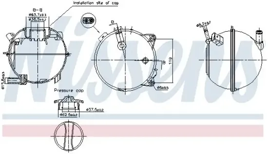Ausgleichsbehälter, Kühlmittel NISSENS 996120 Bild Ausgleichsbehälter, Kühlmittel NISSENS 996120