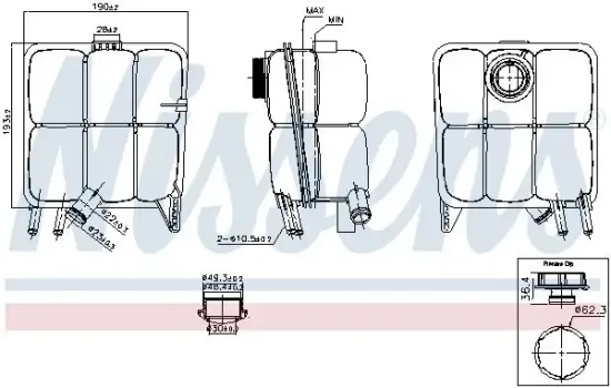 Ausgleichsbehälter, Kühlmittel NISSENS 996123 Bild Ausgleichsbehälter, Kühlmittel NISSENS 996123