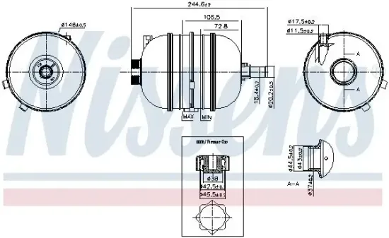 Ausgleichsbehälter, Kühlmittel NISSENS 996126 Bild Ausgleichsbehälter, Kühlmittel NISSENS 996126