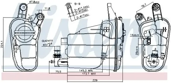 Ausgleichsbehälter, Kühlmittel NISSENS 996128 Bild Ausgleichsbehälter, Kühlmittel NISSENS 996128