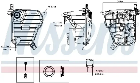 Ausgleichsbehälter, Kühlmittel NISSENS 996132 Bild Ausgleichsbehälter, Kühlmittel NISSENS 996132