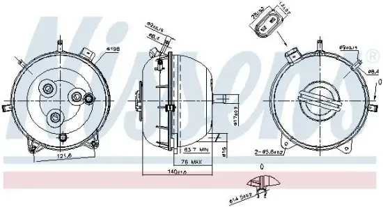 Ausgleichsbehälter, Kühlmittel NISSENS 996134 Bild Ausgleichsbehälter, Kühlmittel NISSENS 996134