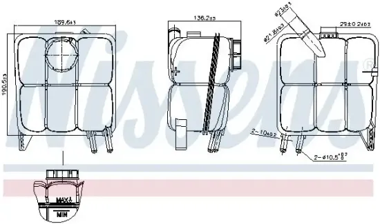 Ausgleichsbehälter, Kühlmittel NISSENS 996138 Bild Ausgleichsbehälter, Kühlmittel NISSENS 996138