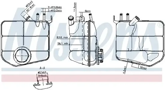 Ausgleichsbehälter, Kühlmittel NISSENS 996143 Bild Ausgleichsbehälter, Kühlmittel NISSENS 996143