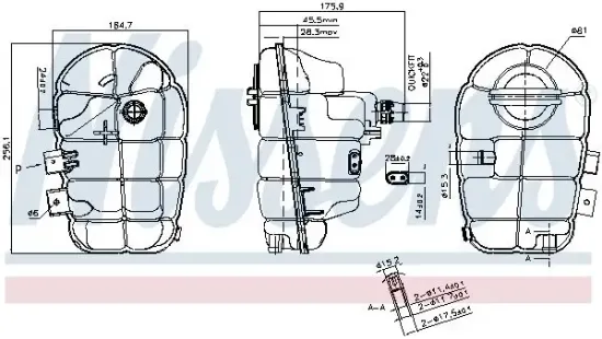 Ausgleichsbehälter, Kühlmittel NISSENS 996145 Bild Ausgleichsbehälter, Kühlmittel NISSENS 996145