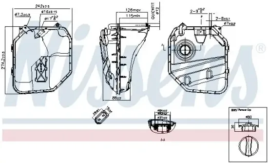 Ausgleichsbehälter, Kühlmittel NISSENS 996154 Bild Ausgleichsbehälter, Kühlmittel NISSENS 996154