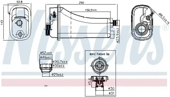 Ausgleichsbehälter, Kühlmittel NISSENS 996155 Bild Ausgleichsbehälter, Kühlmittel NISSENS 996155