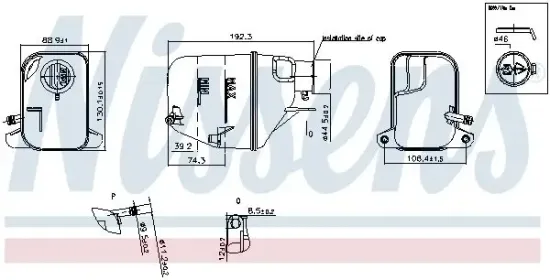 Ausgleichsbehälter, Kühlmittel NISSENS 996168 Bild Ausgleichsbehälter, Kühlmittel NISSENS 996168