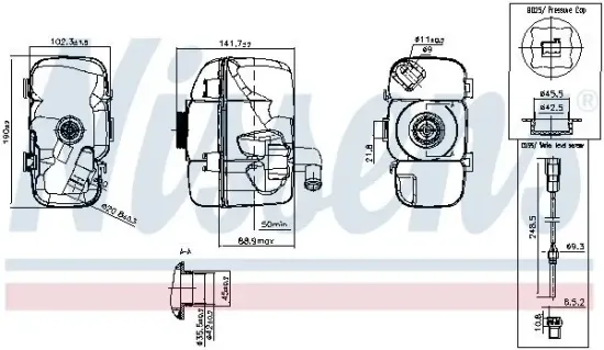 Ausgleichsbehälter, Kühlmittel NISSENS 996177 Bild Ausgleichsbehälter, Kühlmittel NISSENS 996177