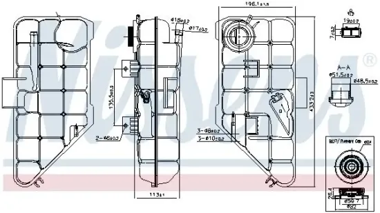 Ausgleichsbehälter, Kühlmittel NISSENS 996182 Bild Ausgleichsbehälter, Kühlmittel NISSENS 996182