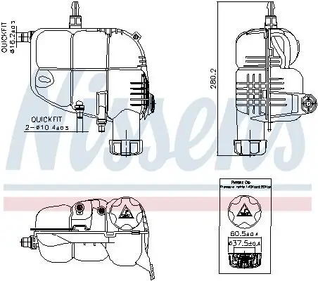 Ausgleichsbehälter, Kühlmittel NISSENS 996185