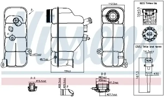 Ausgleichsbehälter, Kühlmittel NISSENS 996195 Bild Ausgleichsbehälter, Kühlmittel NISSENS 996195