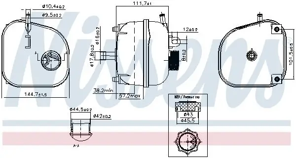 Ausgleichsbehälter, Kühlmittel NISSENS 996196 Bild Ausgleichsbehälter, Kühlmittel NISSENS 996196