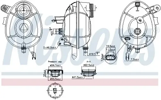 Ausgleichsbehälter, Kühlmittel NISSENS 996201 Bild Ausgleichsbehälter, Kühlmittel NISSENS 996201