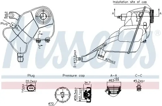 Ausgleichsbehälter, Kühlmittel NISSENS 996204 Bild Ausgleichsbehälter, Kühlmittel NISSENS 996204