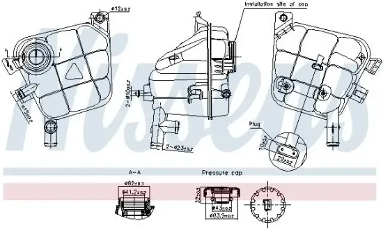 Ausgleichsbehälter, Kühlmittel NISSENS 996207 Bild Ausgleichsbehälter, Kühlmittel NISSENS 996207