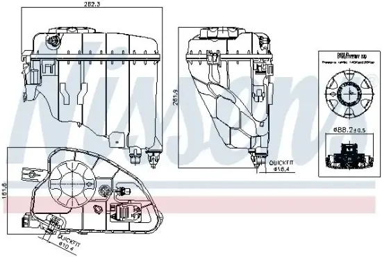 Ausgleichsbehälter, Kühlmittel NISSENS 996209 Bild Ausgleichsbehälter, Kühlmittel NISSENS 996209