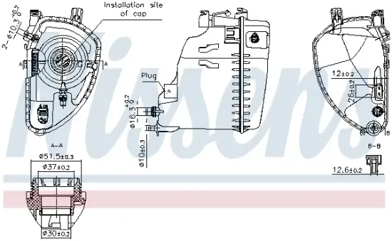 Ausgleichsbehälter, Kühlmittel NISSENS 996213 Bild Ausgleichsbehälter, Kühlmittel NISSENS 996213