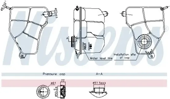 Ausgleichsbehälter, Kühlmittel NISSENS 996217 Bild Ausgleichsbehälter, Kühlmittel NISSENS 996217