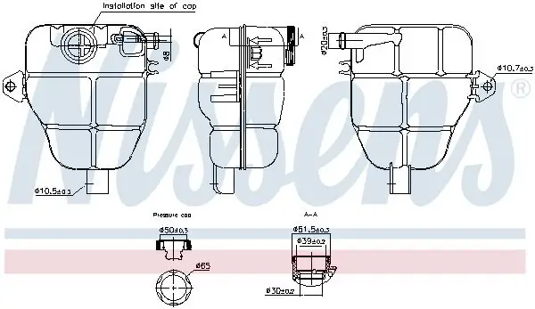 Ausgleichsbehälter, Kühlmittel NISSENS 996218 Bild Ausgleichsbehälter, Kühlmittel NISSENS 996218