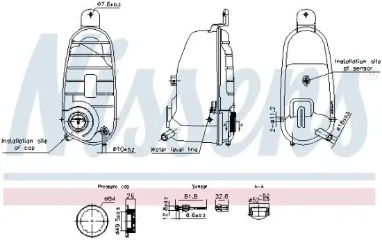 Ausgleichsbehälter, Kühlmittel NISSENS 996220 Bild Ausgleichsbehälter, Kühlmittel NISSENS 996220