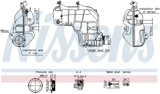 Ausgleichsbehälter, Kühlmittel NISSENS 996221 Bild Ausgleichsbehälter, Kühlmittel NISSENS 996221