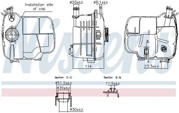 Ausgleichsbehälter, Kühlmittel NISSENS 996224