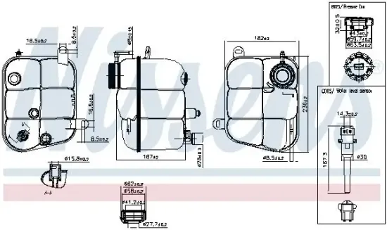 Ausgleichsbehälter, Kühlmittel NISSENS 996227 Bild Ausgleichsbehälter, Kühlmittel NISSENS 996227