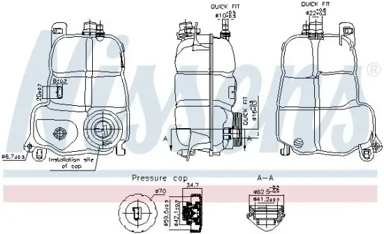 Ausgleichsbehälter, Kühlmittel NISSENS 996228 Bild Ausgleichsbehälter, Kühlmittel NISSENS 996228