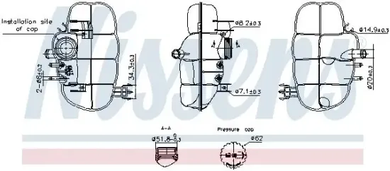 Ausgleichsbehälter, Kühlmittel NISSENS 996237 Bild Ausgleichsbehälter, Kühlmittel NISSENS 996237