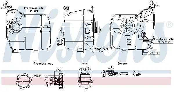 Ausgleichsbehälter, Kühlmittel NISSENS 996239