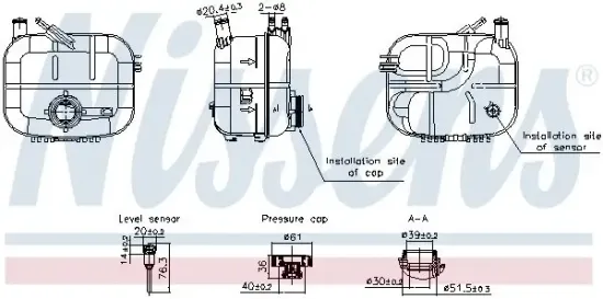 Ausgleichsbehälter, Kühlmittel NISSENS 996243 Bild Ausgleichsbehälter, Kühlmittel NISSENS 996243