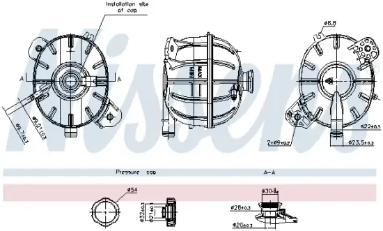 Ausgleichsbehälter, Kühlmittel NISSENS 996247 Bild Ausgleichsbehälter, Kühlmittel NISSENS 996247