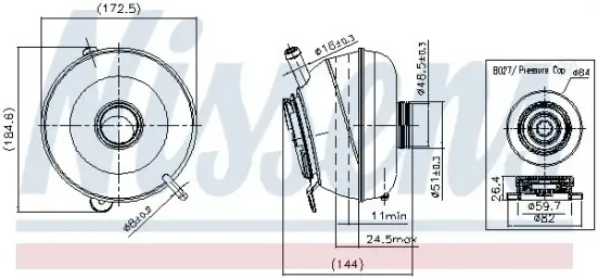 Ausgleichsbehälter, Kühlmittel NISSENS 996251 Bild Ausgleichsbehälter, Kühlmittel NISSENS 996251