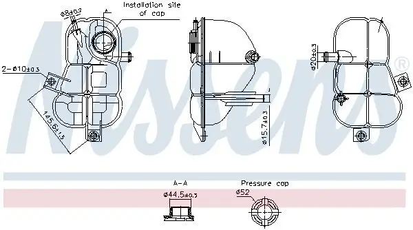 Ausgleichsbehälter, Kühlmittel NISSENS 996253