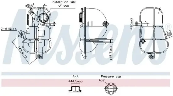 Ausgleichsbehälter, Kühlmittel NISSENS 996253 Bild Ausgleichsbehälter, Kühlmittel NISSENS 996253